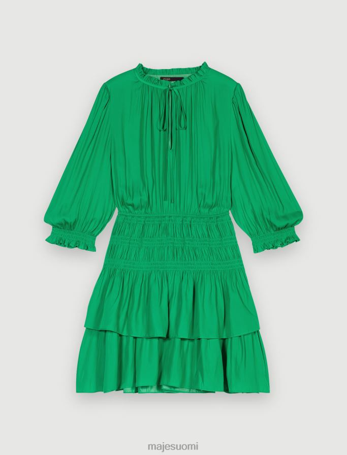 vaatetus Maje röyhelöinen minimekko Smaragdin vihreä naiset NBPH2181